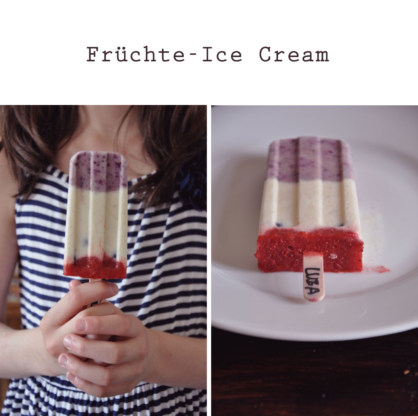 Joghurteis mit Früchten - Made with Luba - Kreativer Küchenspaß