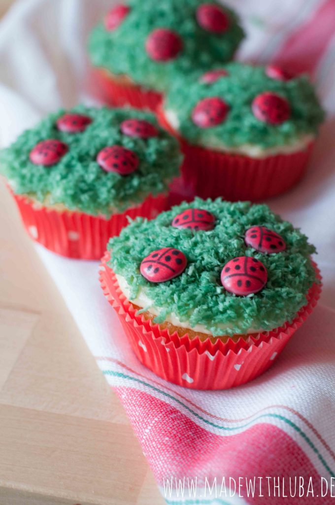 Nahaufnahme Marienkäfer Cupcakes