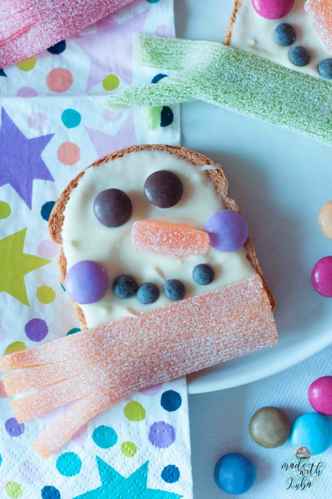Zwieback Schneemann Nahaufnahme