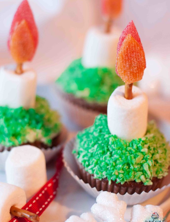 Weihnachtliche Kerzen-Cupcakes zur Adventszeit 