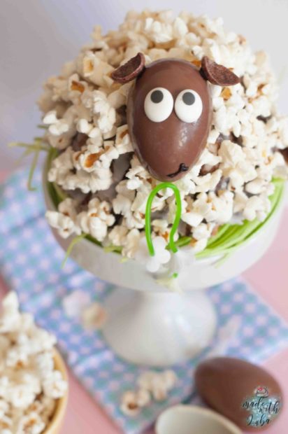 Schäfchentörtchen mit Popcorn zu Ostern