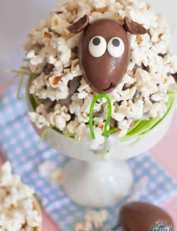 Schäfchentörtchen mit Popcorn zu Ostern