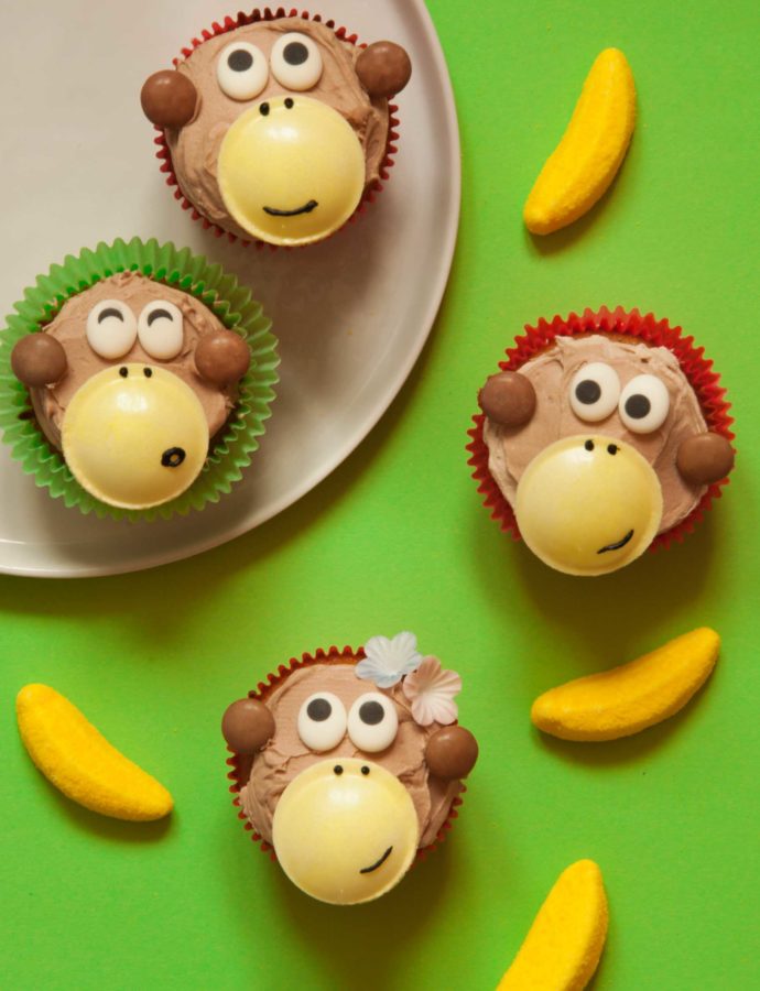 Lustige Affenbande-Cupcakes – Wer hat die Kokosnuss geklaut??