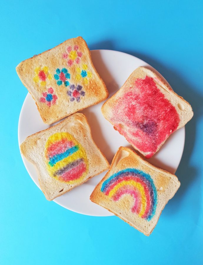 Toastbrot bemalen –  Mit bunten Lebensmittelfarben